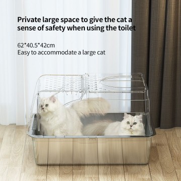 Rubeku Litter Box Hooded Stainless Steel Grey